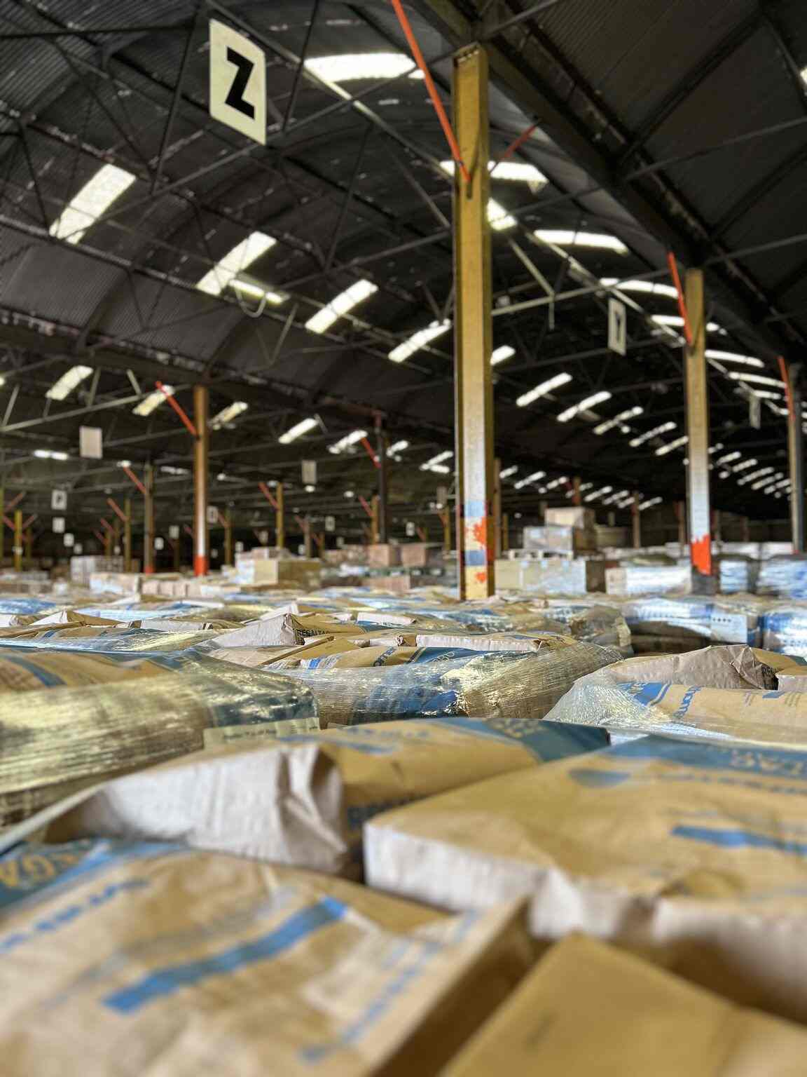 Close-up of wrapped warehouse stock